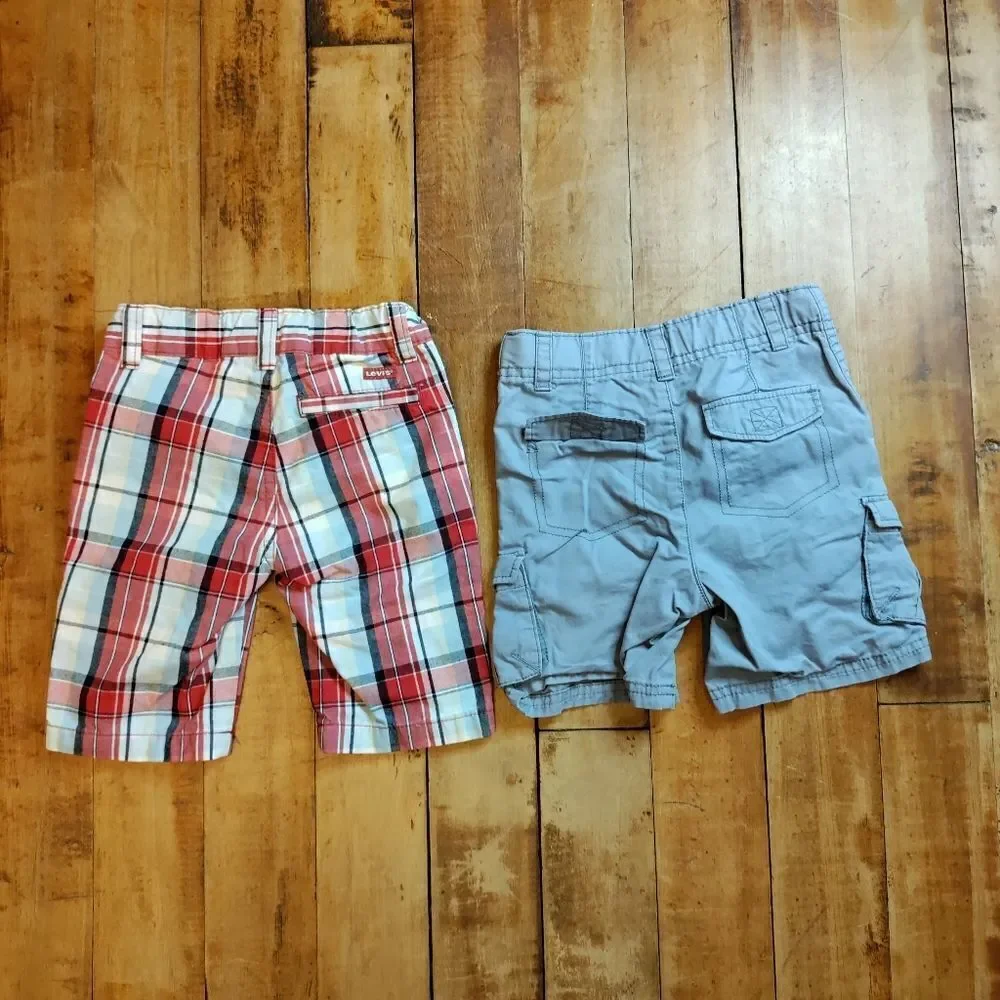Oshkosh shorts 2T bundle Levis plaid red blue summer cotton adjustable waist